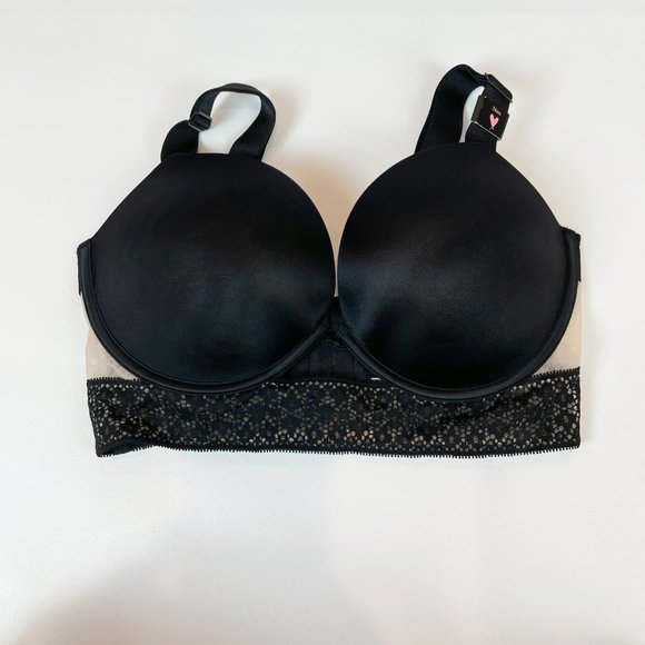 NWOT Victoria's Secret Bra 34DD Very Sexy Push-Up Black Lace - Picture 1 of 8